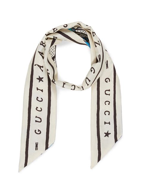 gucci tag on scarf|Gucci twilly scarf.